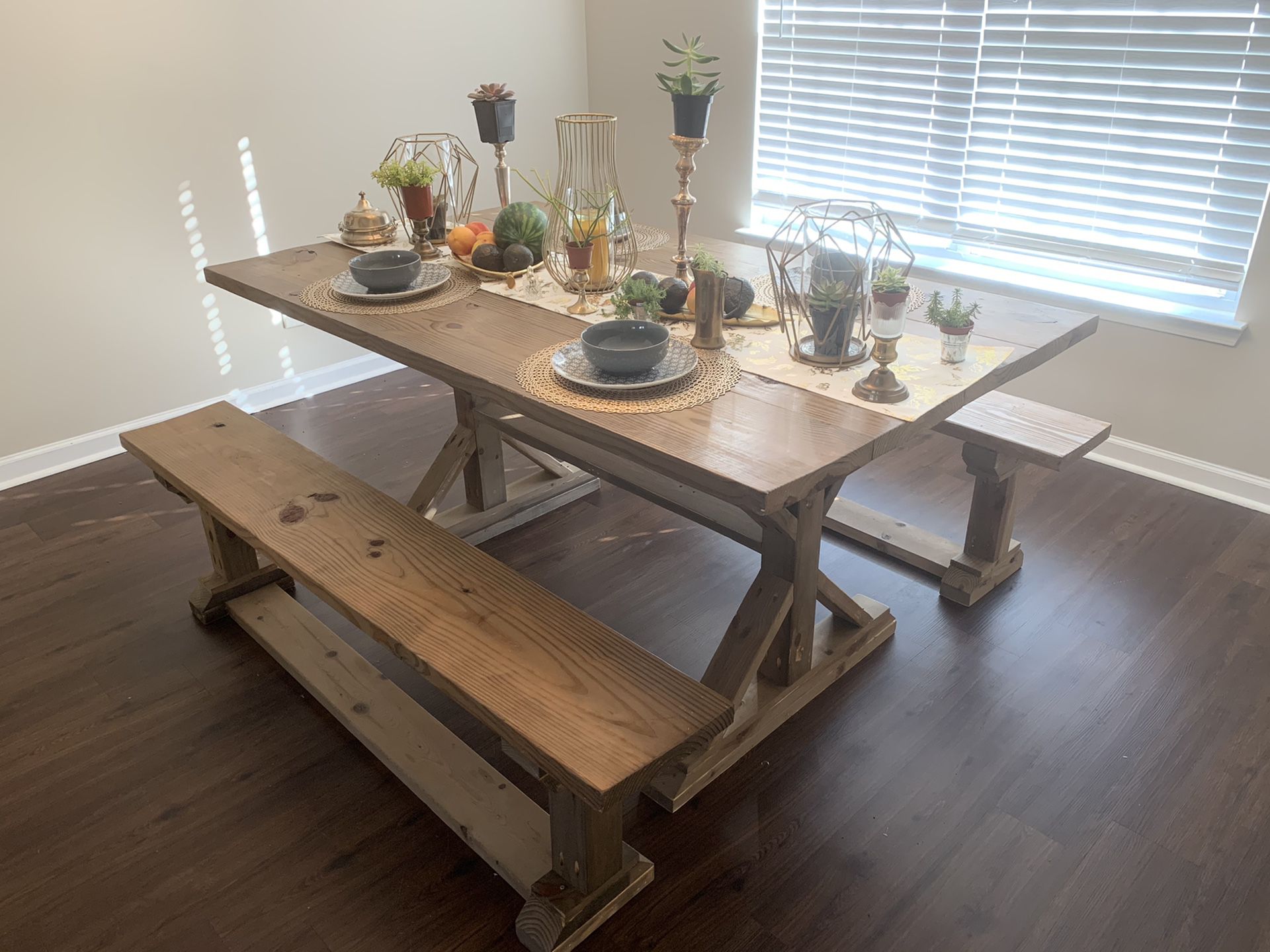 Hand made all wood picnic dining table