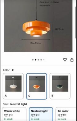 Vintage Orange Bauhaus Hanging Lamp  $55