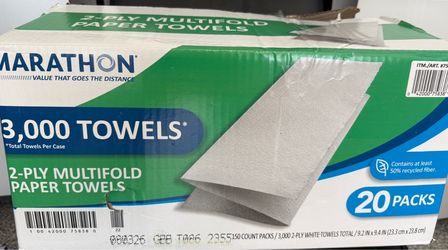 Marathon 2-Ply Multifold Paper Towels 3000 Count