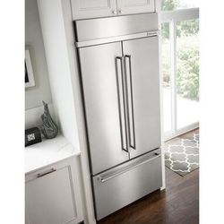 New Stainless Steel Kitchen Aid Built In 42” Wide Refrigerator 