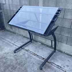 Multi-Angle Glass Drawing Desk, Like New 
