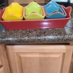 7 PIECE STONEWARE SET COSTA DEL SOL