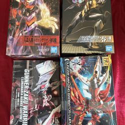 Gundam and Evangelion model kits