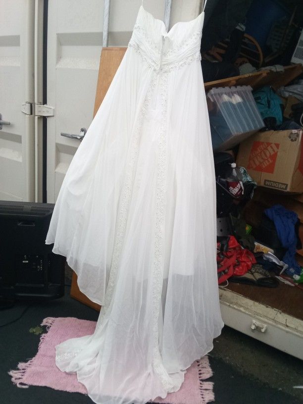 Wedding Gown 14w Chiffon Off White Cream