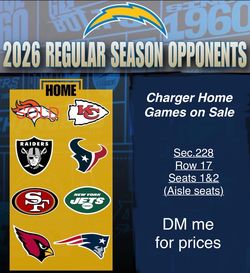 CHARGERS, RAIDERS, CHIEFS, TEXANS, JETS, PATRIOTS