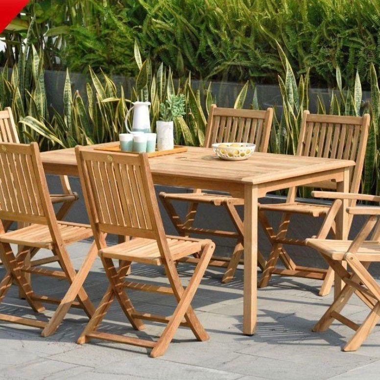
BRAND NEW FREE SHIIPPING 100% FSC Solid Teak 6-Person Patio Dining Set
