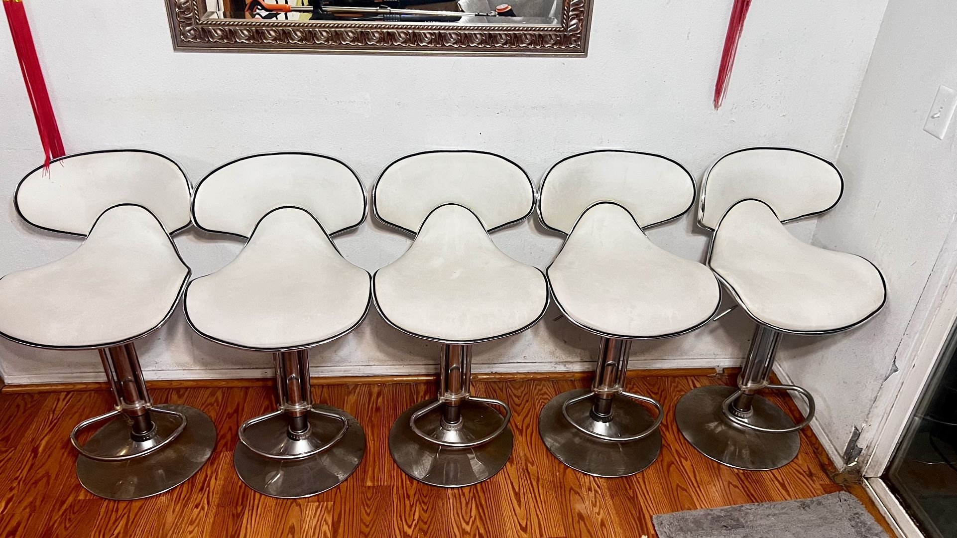 Adjustable White Stools