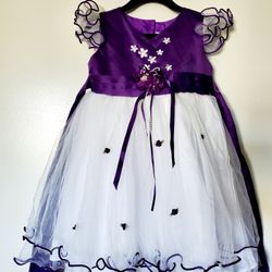 Pretty Purple/ White Little Girl Dress, 2T