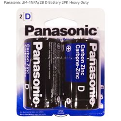 Panasonic UM-1NPA/2B D Battery 2PK Heavy Duty
