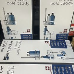 Glacier Bay Rustproof Tension Pole Shower Caddy in Satin Chrome