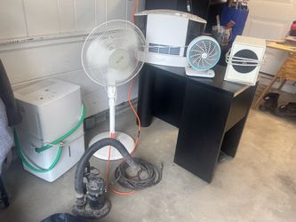 Assorted fans, dehumidifier, etc.