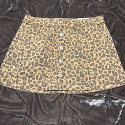 A line Leopard mini skirt