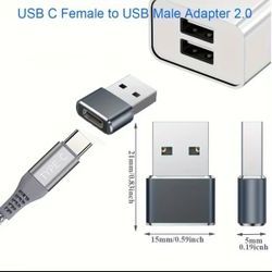 4PCS OTG USB to USB C Adapters Durable Metallic Build Universal Compatibility Including iPhone iPad Samsung S23 IWatch AirPods