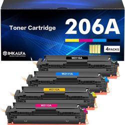 206A Toner Cartridges 4 Pack 206X Set M283fdw M283cdw Compatible Replacement for HP 206A 206X Color Laserjet Pro MFP M283fdw M283cdw M283 Pro M255dw P