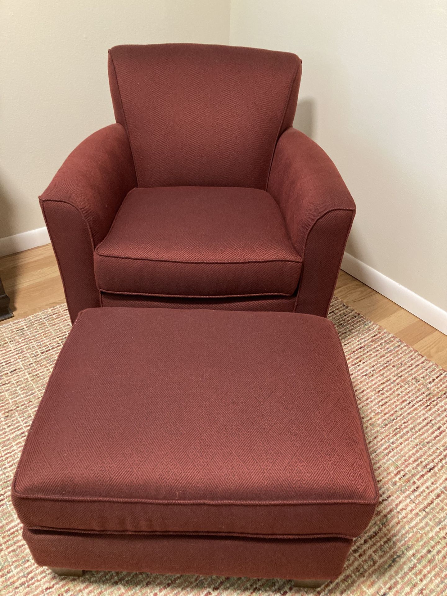 Flexsteel Kingman Red Accent Chair With Ottoman