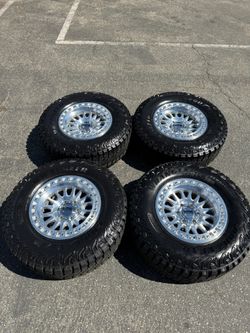 KMC KM552 IMS 6x135 Wheels with 33” Goodyear Territory Tires Machined