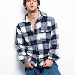 Men's Plaid Shirt Long Sleeves Classic Flannel Shirt Button Up Shirt Jacket Tops
