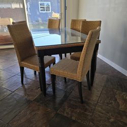 Dinning Table Set And Leather Couches