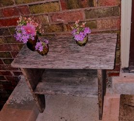 Rustic Antique Exterior Entry Side Table $20