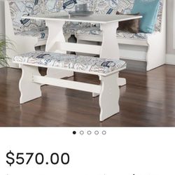 BREAKFAST NOOK DINING SET WITH COFFEE PRINT