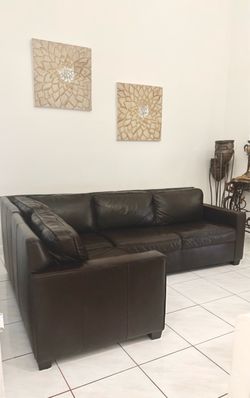Genuine Leather Sectional Couch Excellent Condition