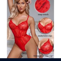 Underwire Bodysuit Lace Snap Crotch Teddy