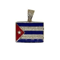 Pendant Yellow Gold 10k. Cuban flag