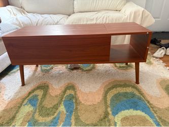 Wood lift top table