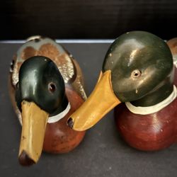 vintage mallard ducks  hand-carved