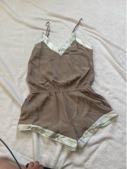 La Fee Verte brown silk romper