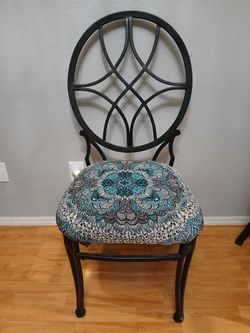 4 Black Metal Dining Chairs
