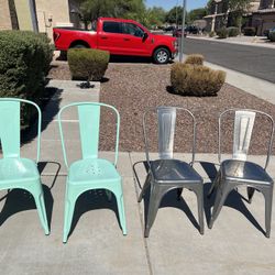 4 Metal Bistro Chairs 