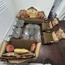Sofa Set With Center Table & 2 Side Tables 