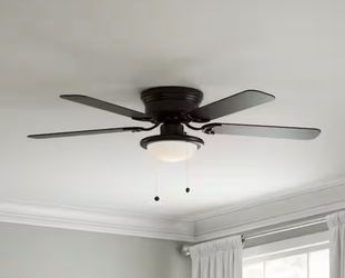 52 in. LED Indoor Black Ceiling Fan with Light Kit