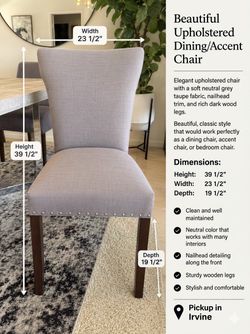Upholstered Grey Dining Chair set of 4