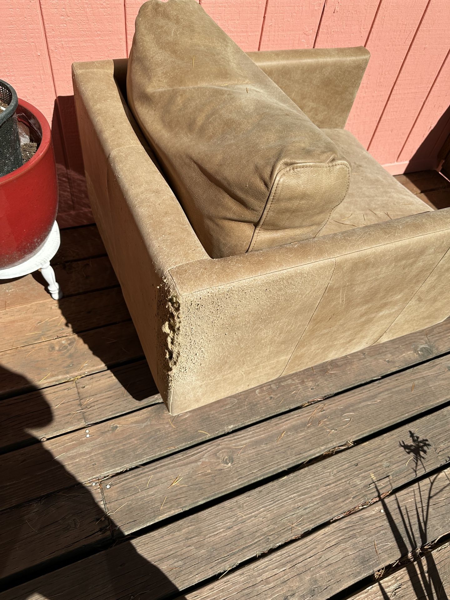 Free Leather Chair From Article W/ Cat Damage