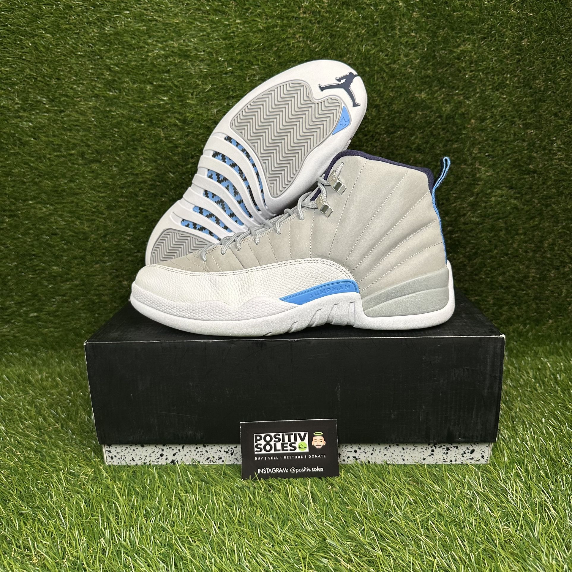 Air Jordan 12 Grey University Blue