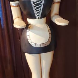 61" Fiberglass Vintage Life-size French Maid Waitress