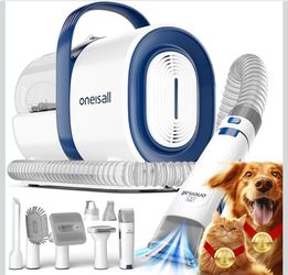 oneisall Dog Grooming Vacuum, Pet Grooming Vacuum with Clipper Nail Grinder, 1.5L Dust Cup 