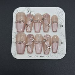 Press On Nails Handmade Size M Reusable