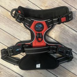 NWOT Phoepet Adjustable/Reflective Dog Harness, Red/Black, Size Medium