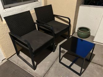 Patio chairs and table set