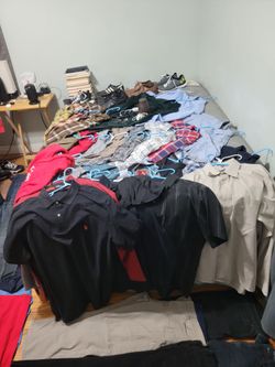 Reseller Clothing Lot Bundle- 50+Shirts, Shoes, Boots, Pants, Books,