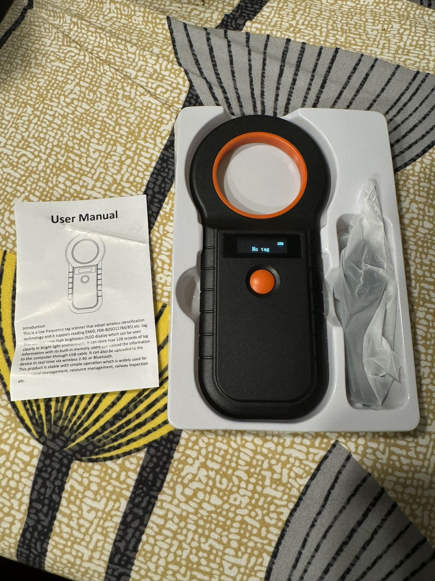 New Bluetooth Handheld Animal/Pet Microchip Scanner - Reader (Black)