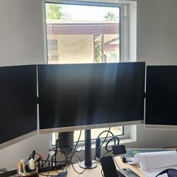 3 X 24 Inch HP Monitors w/desk mount