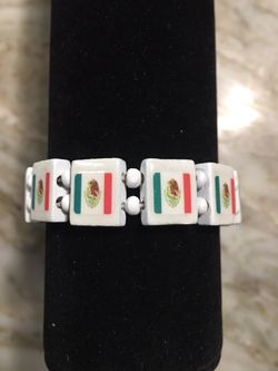 Mexican flag jewelry bracelet