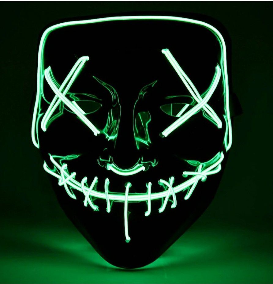 Halloween Led Purge Mask GREEN