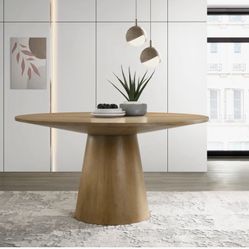 Jasper Driftwood Finish Wood 47" Wide Contemporary Round Dining Table