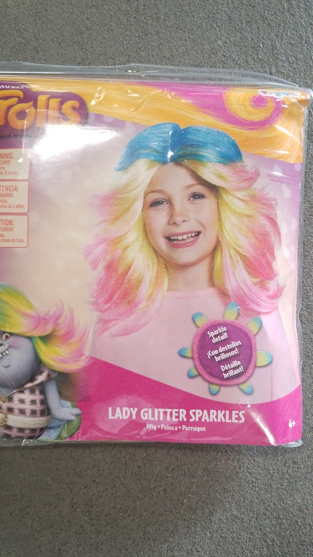 Trolls Lady Glitter Sparkles Wig