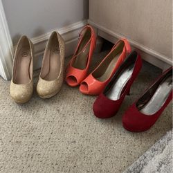 3 Pairs Heels Size 6